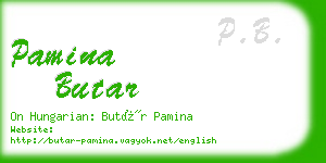 pamina butar business card